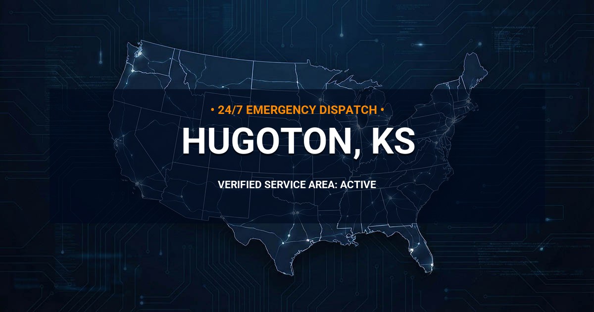 Emergency Plumbing Dispatch Map for Plumbing Services: Hugoton, KS