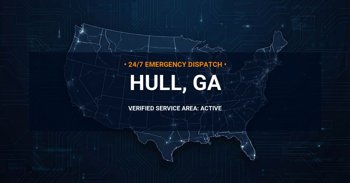 Emergency Plumbing Dispatch Map for Plumbing Services: Hull, GA