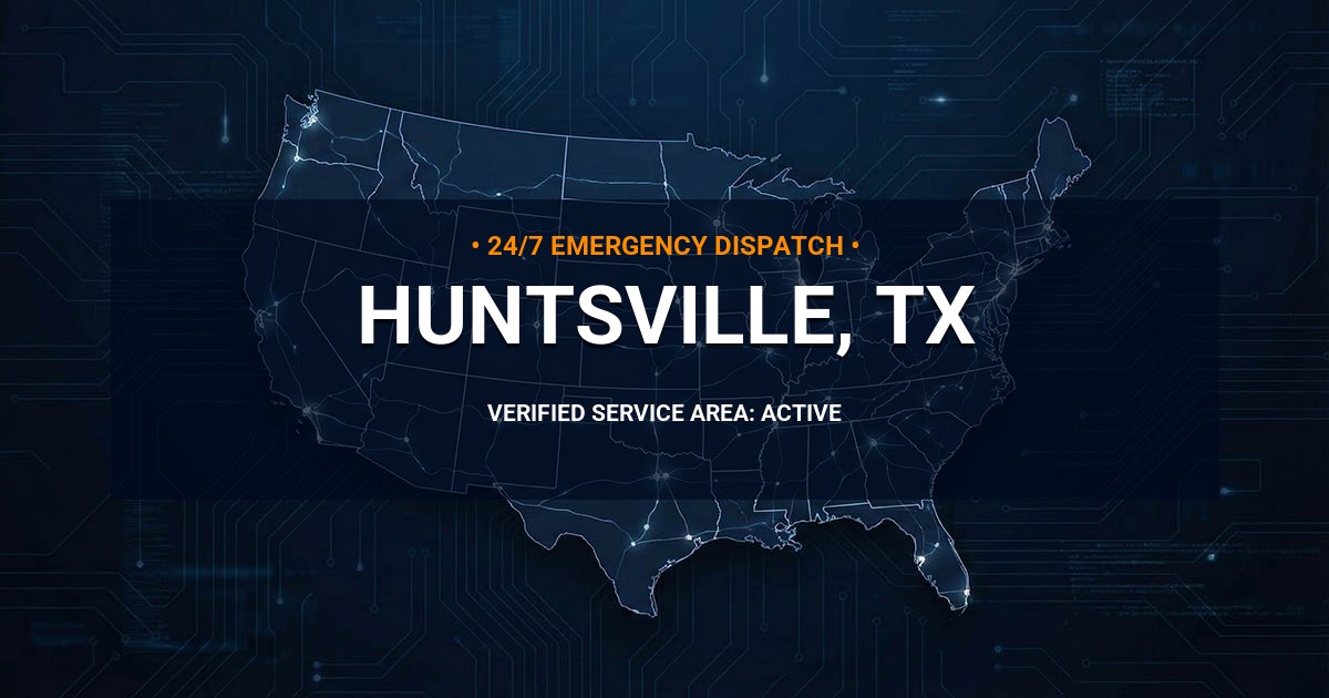 Emergency Plumbing Dispatch Map for Plumbing Services: Huntsville, TX