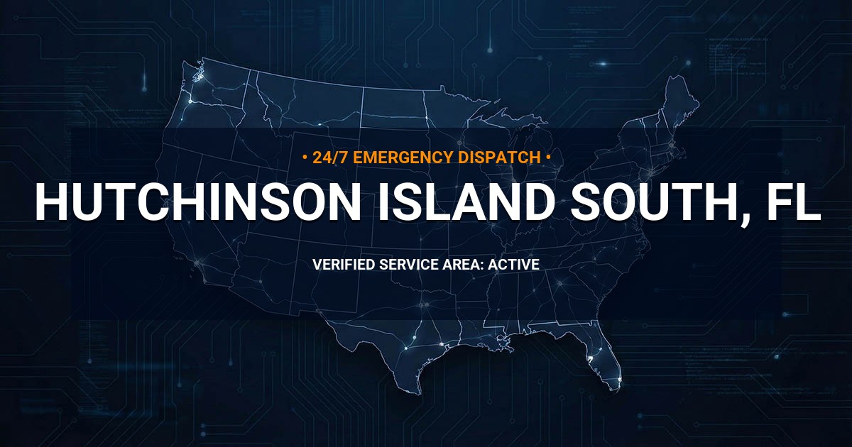 Emergency Plumbing Dispatch Map for Plumbing Services: Hutchinson Island South, FL