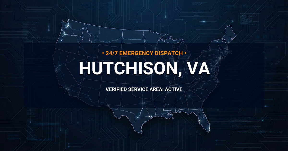 Emergency Plumbing Dispatch Map for Plumbing Services: Hutchison, VA
