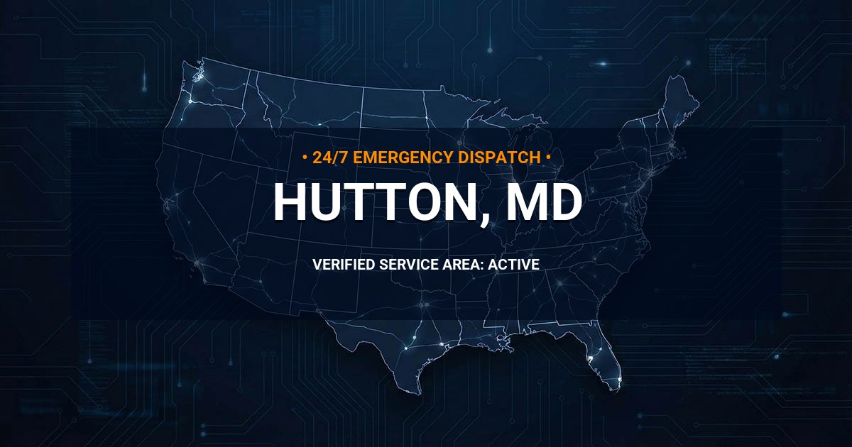 Emergency Plumbing Dispatch Map for Plumbing Services: Hutton, MD
