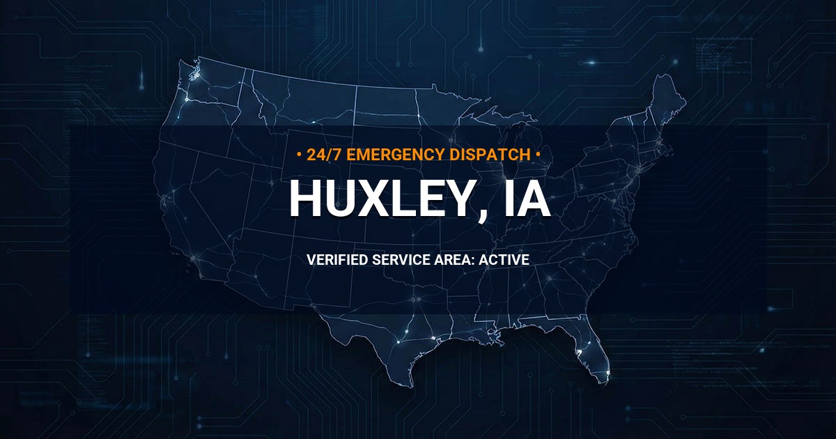 Emergency Plumbing Dispatch Map for Plumbing Services: Huxley, IA
