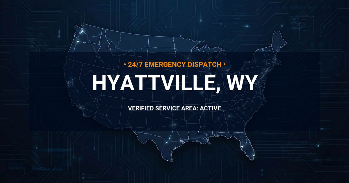 Emergency Plumbing Dispatch Map for Plumbing Services: Hyattville, WY