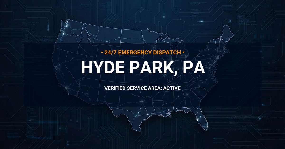 Emergency Plumbing Dispatch Map for Plumbing Services: Hyde Park, PA