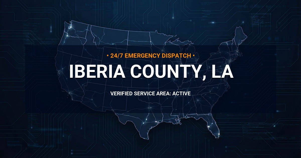 Emergency Plumbing Dispatch Map for Iberia County Plumbing Logistics