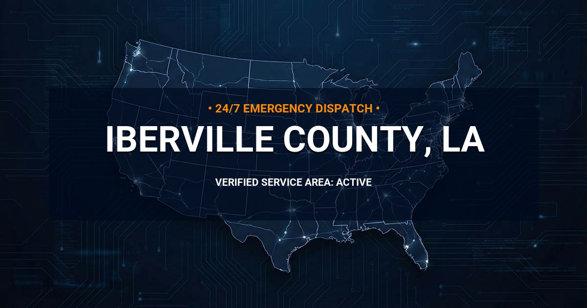 Emergency Plumbing Dispatch Map for Iberville County Plumbing Logistics