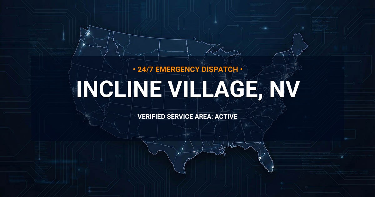 Emergency Plumbing Dispatch Map for Plumbing Services: Incline Village, NV