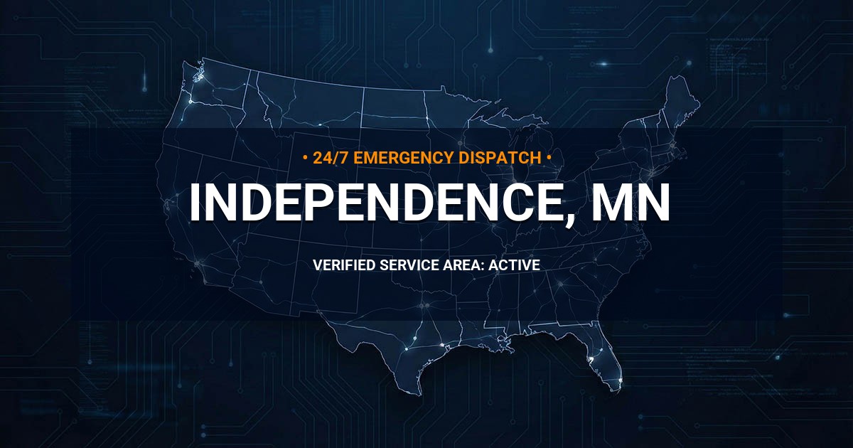Emergency Plumbing Dispatch Map for Plumbing Services: Independence, MN