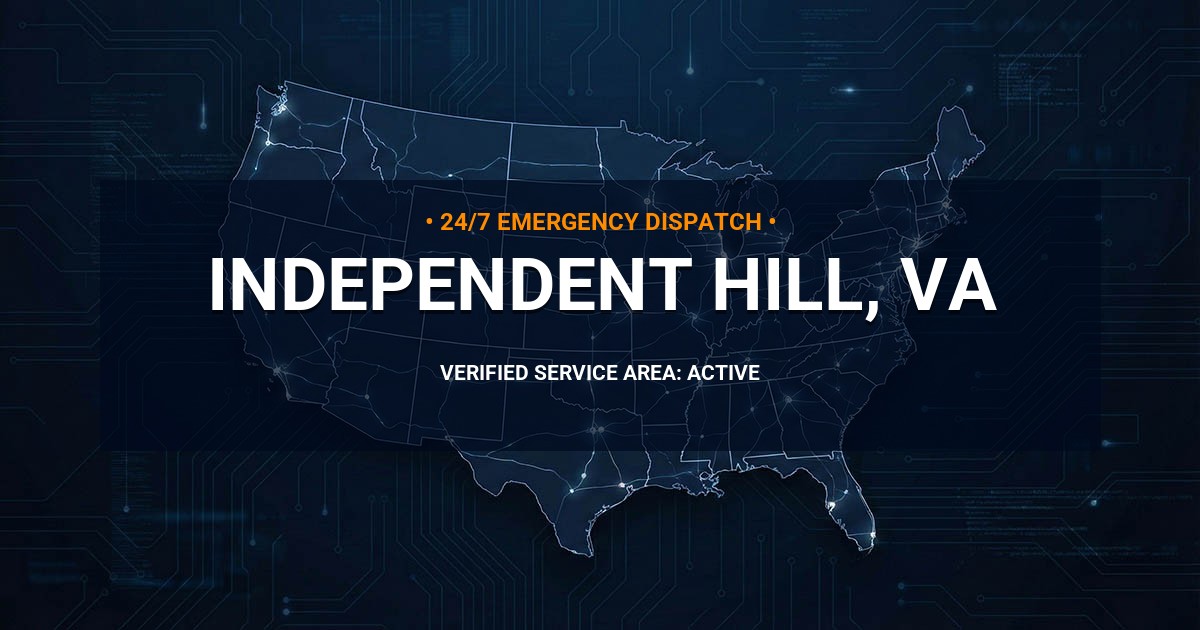Emergency Plumbing Dispatch Map for Plumbing Services: Independent Hill, VA
