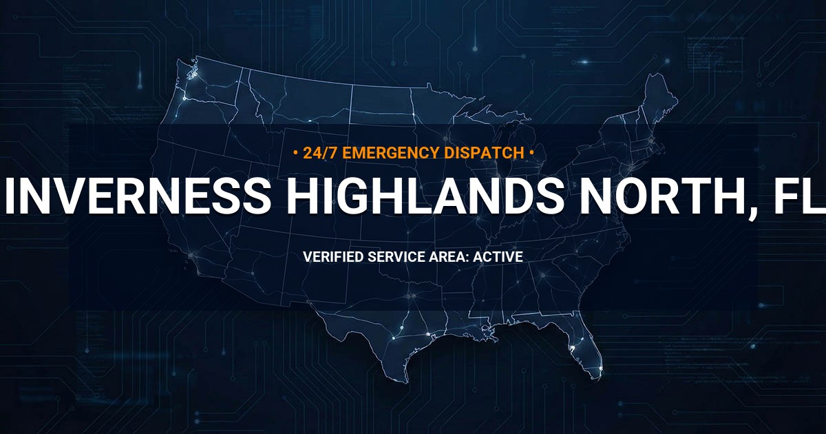 Emergency Plumbing Dispatch Map for Plumbing Services: Inverness Highlands North, FL