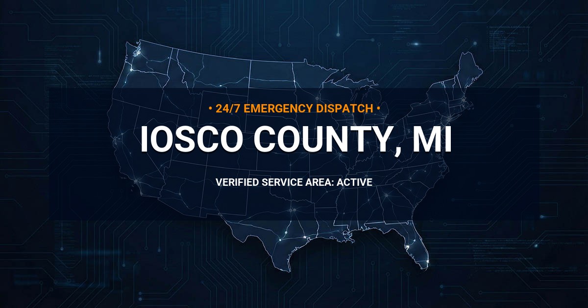 Emergency Plumbing Dispatch Map for Iosco County Plumbing Logistics