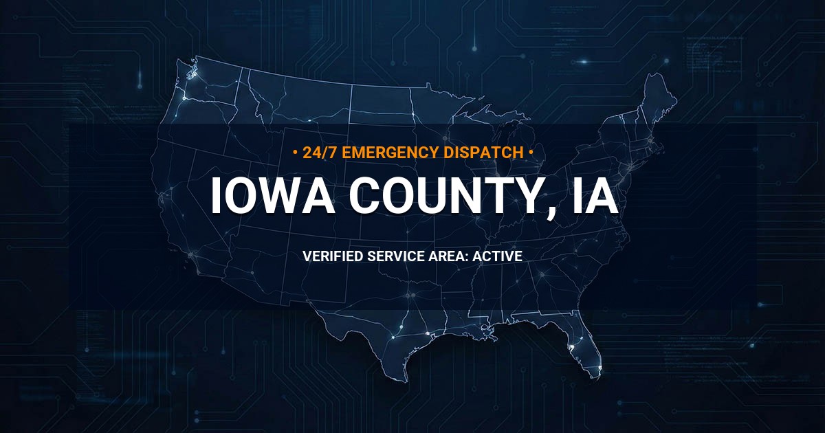 Emergency Plumbing Dispatch Map for Iowa County Plumbing Logistics