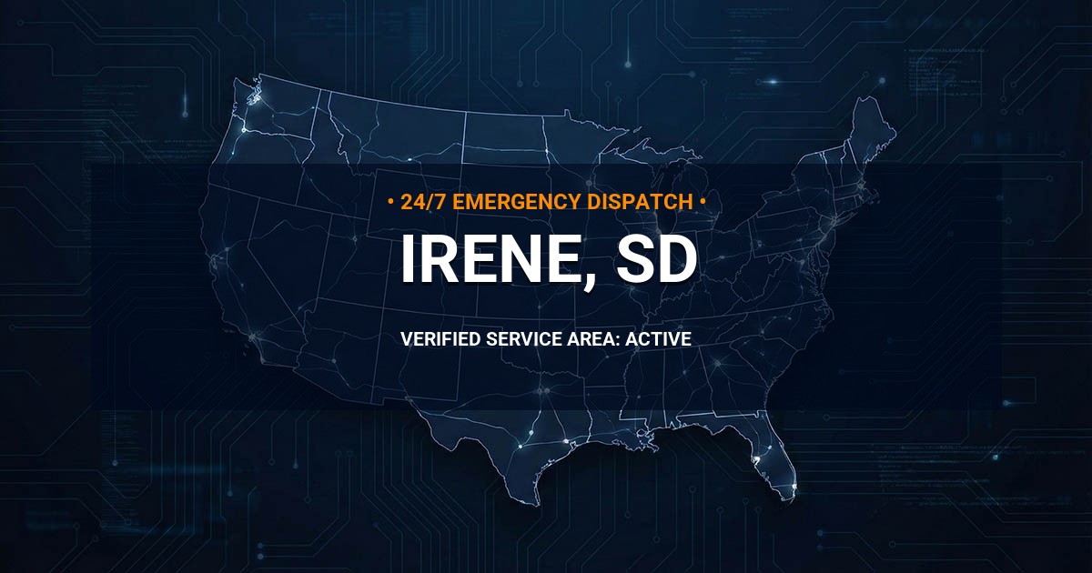 Emergency Plumbing Dispatch Map for Plumbing Services: Irene, SD