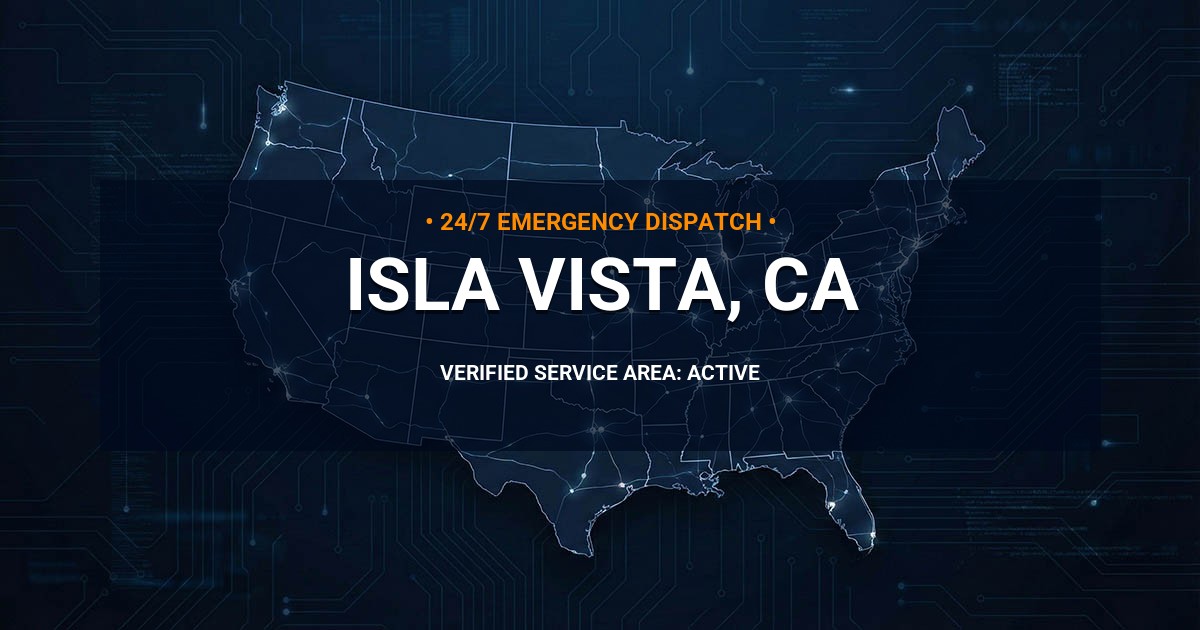 Emergency Plumbing Dispatch Map for Plumbing Services: Isla Vista, CA