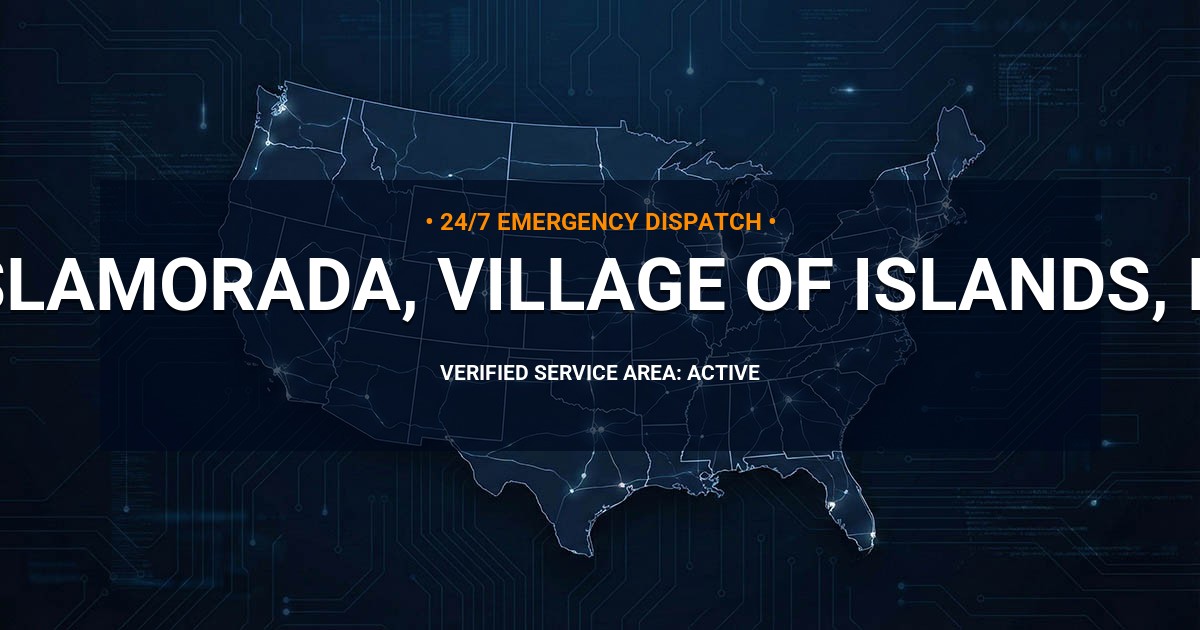 Emergency Plumbing Dispatch Map for Plumbing Services: Islamorada, Village of Islands, FL