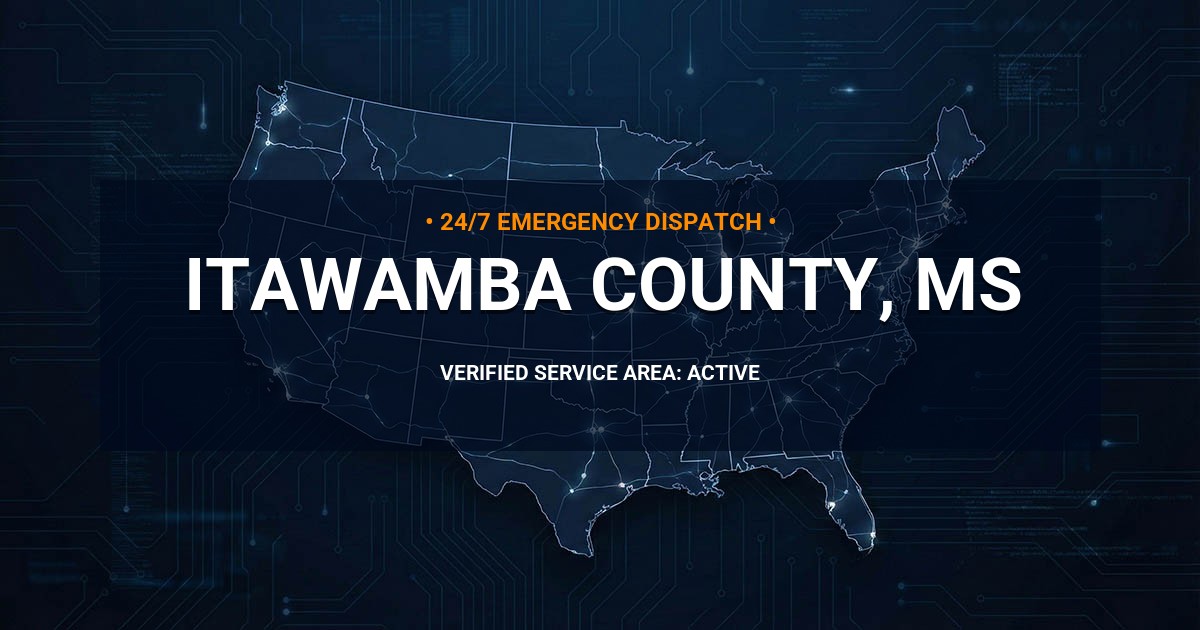 Emergency Plumbing Dispatch Map for Itawamba County Plumbing Logistics