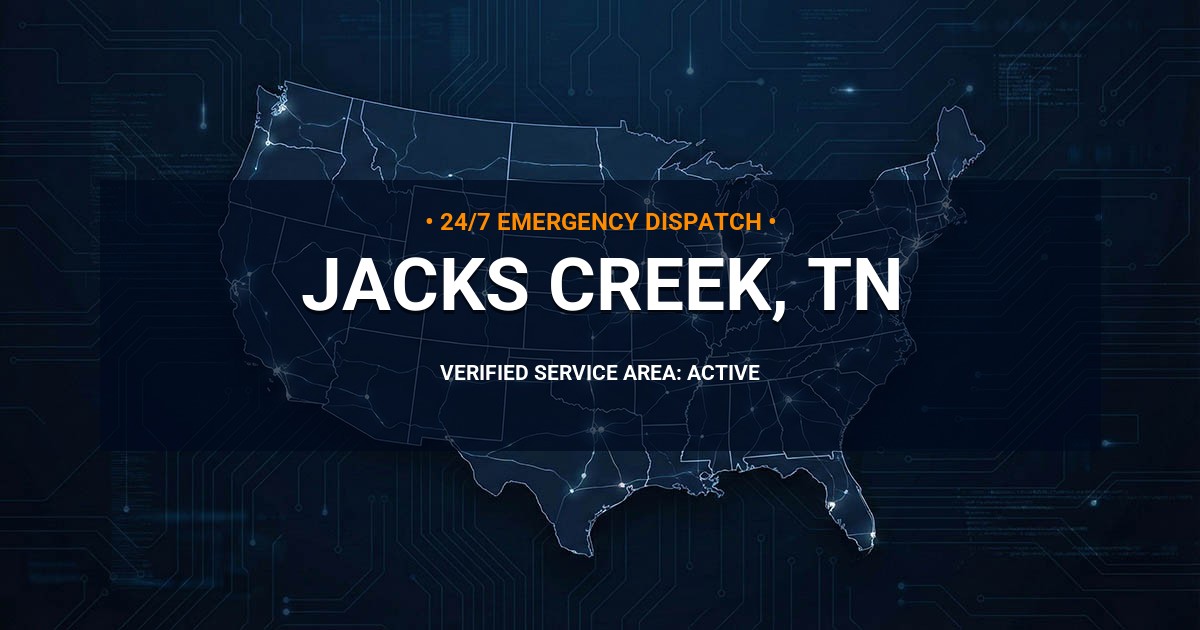 Emergency Plumbing Dispatch Map for Plumbing Services: Jacks Creek, TN