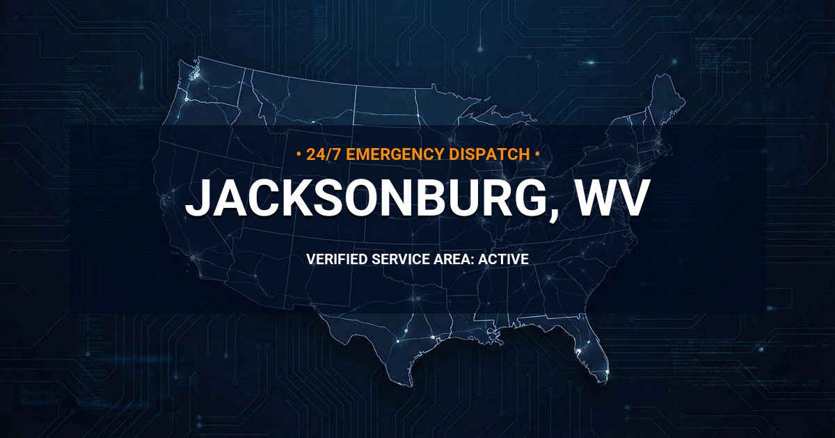 Emergency Plumbing Dispatch Map for Plumbing Services: Jacksonburg, WV