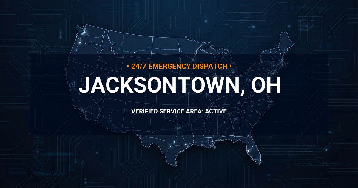 Emergency Plumbing Dispatch Map for Plumbing Services: Jacksontown, OH