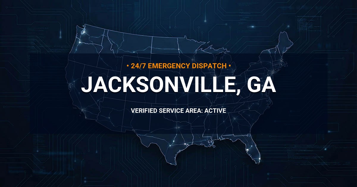 Emergency Plumbing Dispatch Map for Plumbing Services: Jacksonville, GA