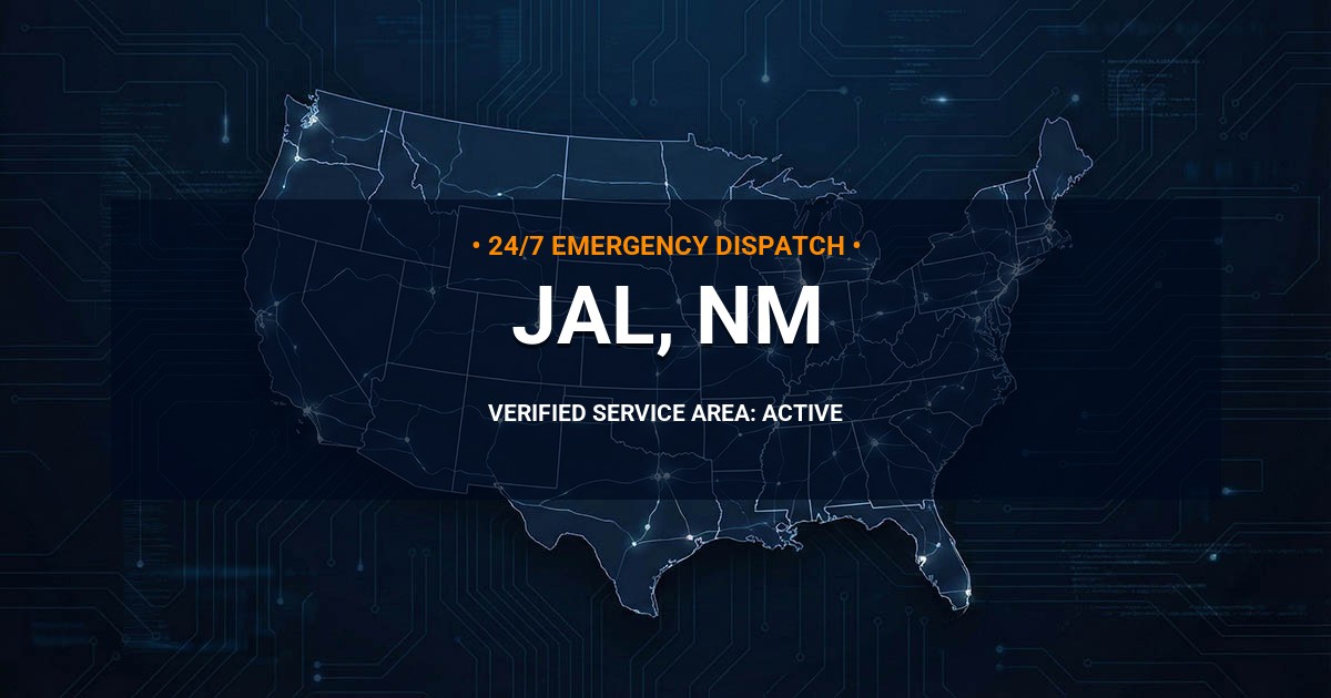 Emergency Plumbing Dispatch Map for Plumbing Services: Jal, NM