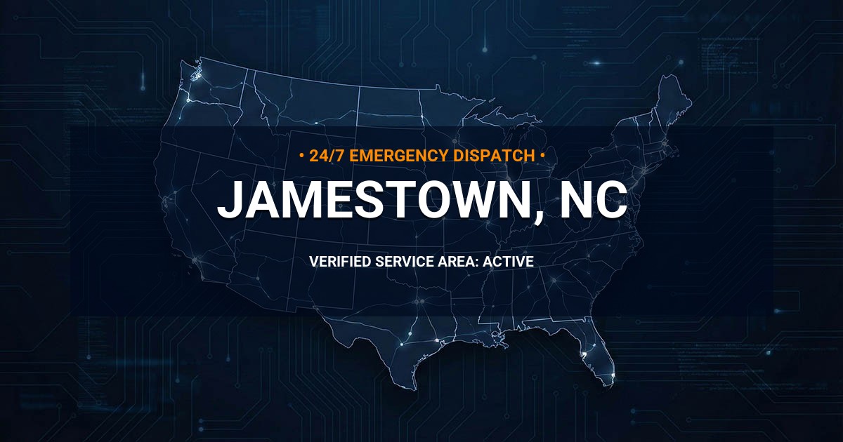 Emergency Plumbing Dispatch Map for Plumbing Services: Jamestown, NC