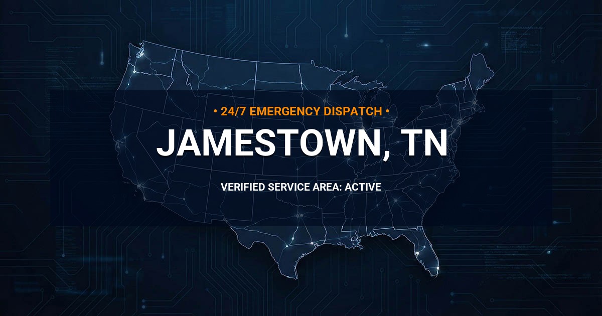 Emergency Plumbing Dispatch Map for Plumbing Services: Jamestown, TN