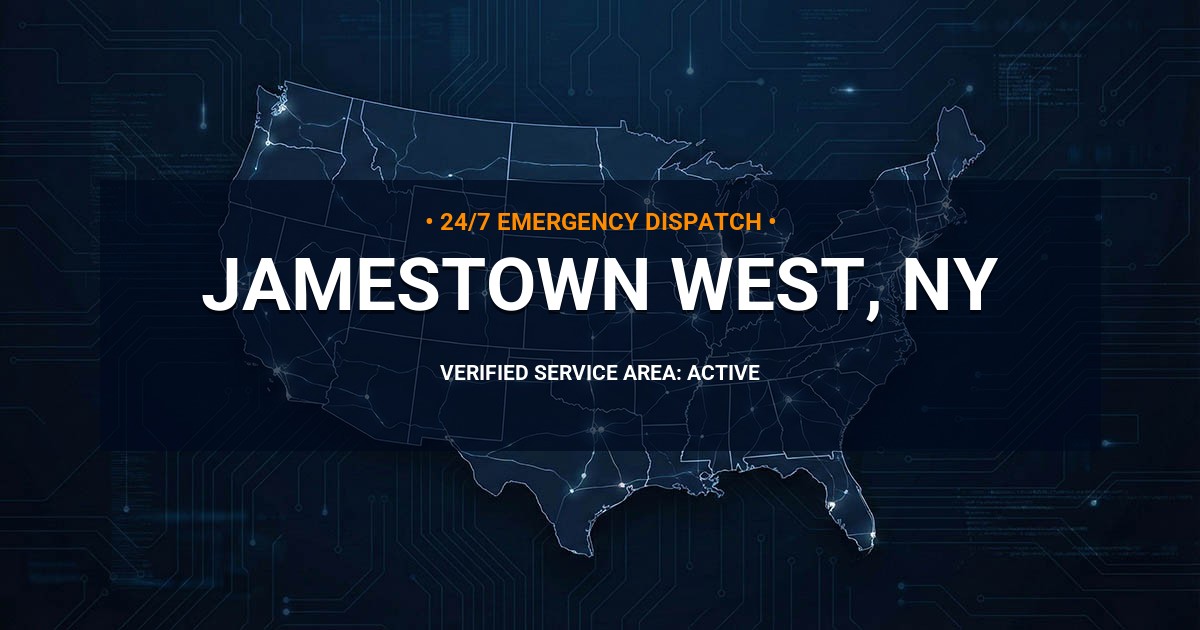 Emergency Plumbing Dispatch Map for Plumbing Services: Jamestown West, NY