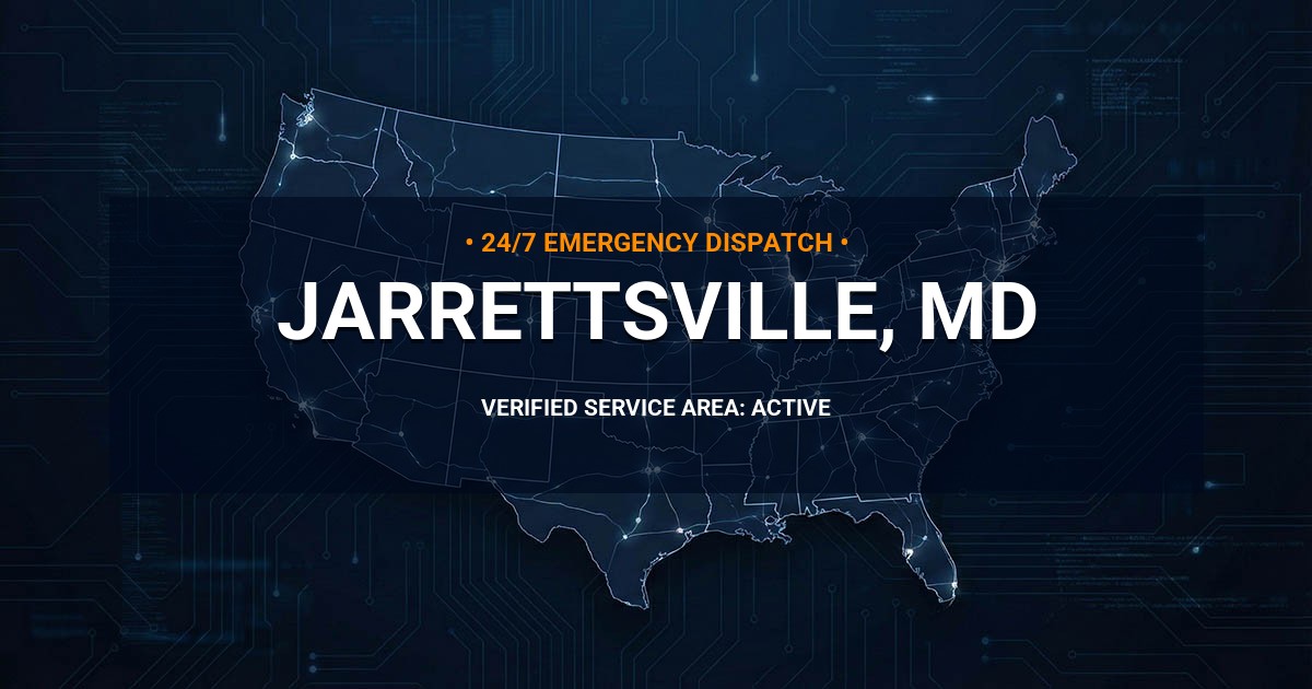 Emergency Plumbing Dispatch Map for Plumbing Services: Jarrettsville, MD