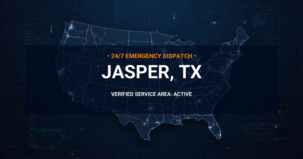 Emergency Plumbing Dispatch Map for Plumbing Services: Jasper, TX