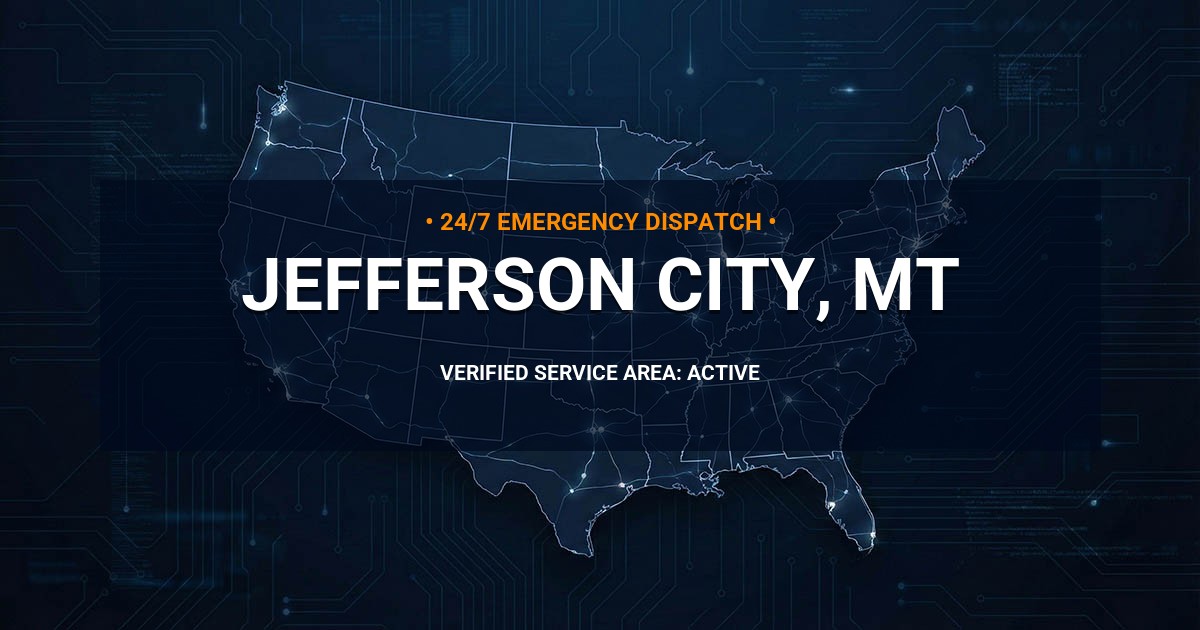 Emergency Plumbing Dispatch Map for Plumbing Services: Jefferson City, MT