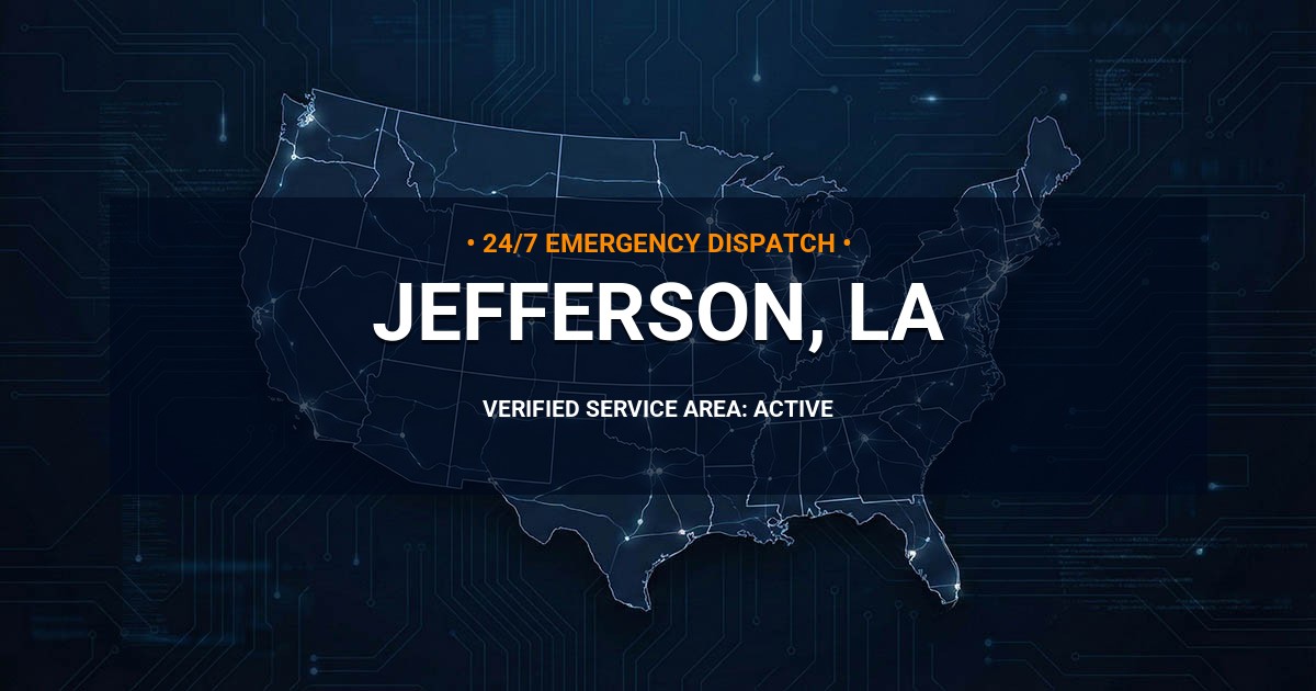 Emergency Plumbing Dispatch Map for Plumbing Services: Jefferson, LA
