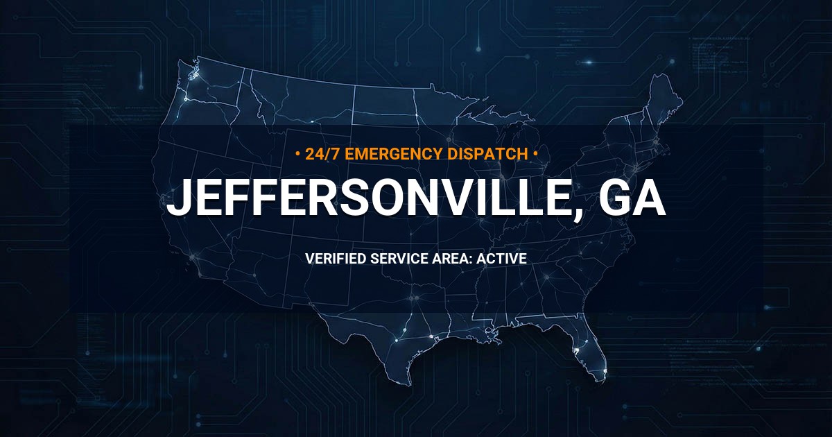 Emergency Plumbing Dispatch Map for Plumbing Services: Jeffersonville, GA