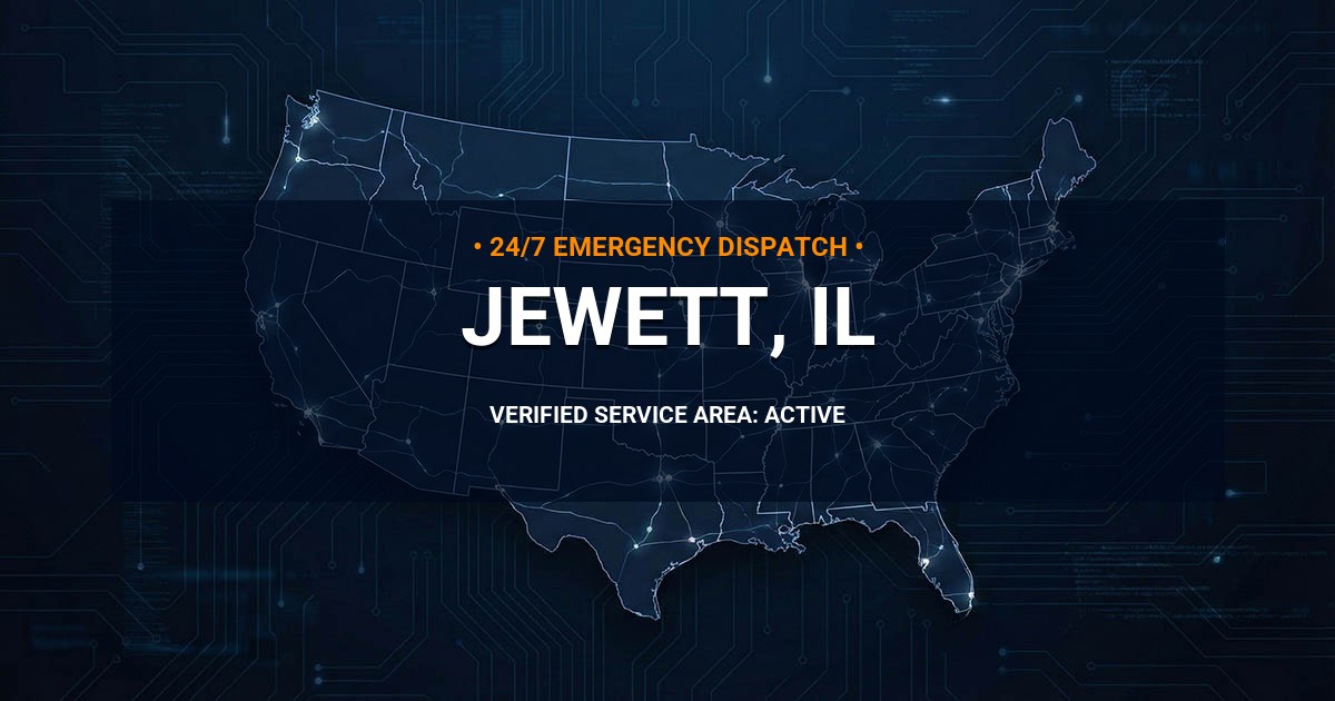 Emergency Plumbing Dispatch Map for Plumbing Services: Jewett, IL