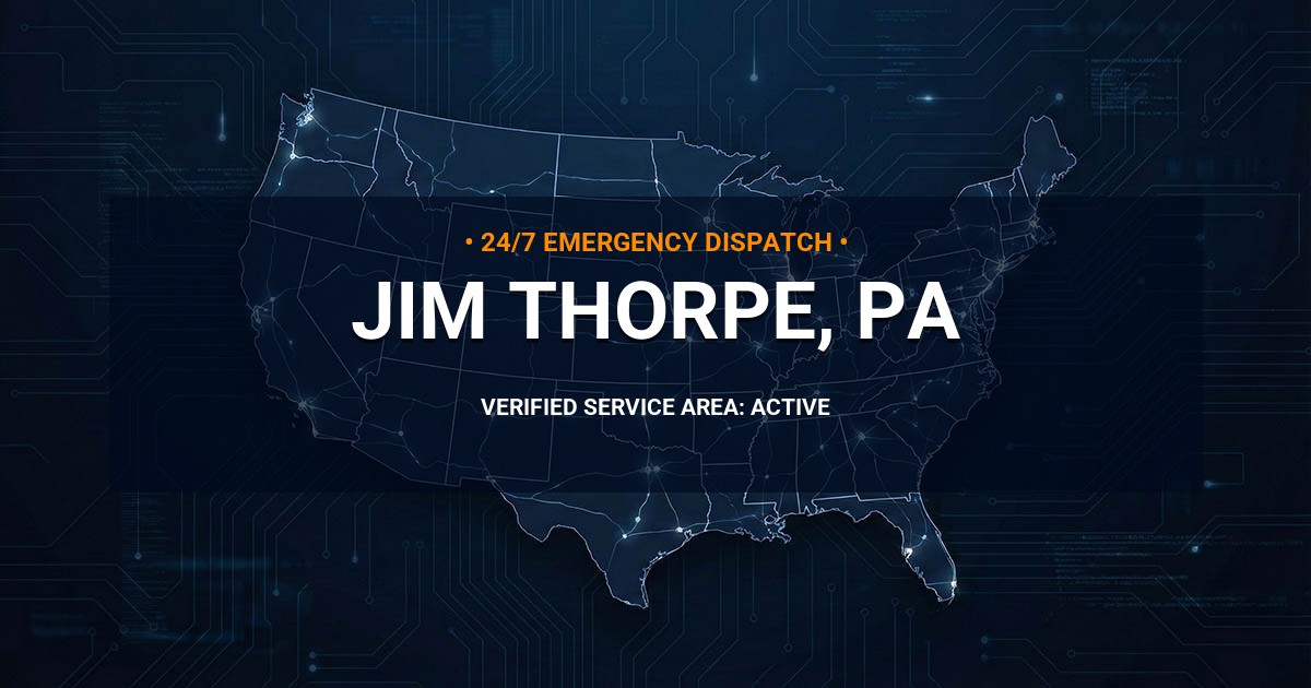 Emergency Plumbing Dispatch Map for Plumbing Services: Jim Thorpe, PA
