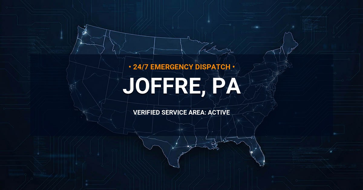 Emergency Plumbing Dispatch Map for Plumbing Services: Joffre, PA