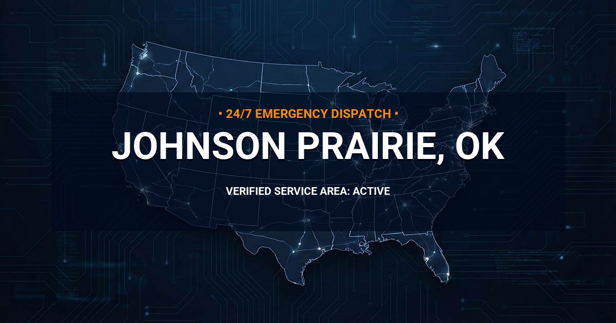 Emergency Plumbing Dispatch Map for Plumbing Services: Johnson Prairie, OK