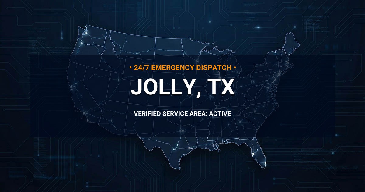 Emergency Plumbing Dispatch Map for Plumbing Services: Jolly, TX