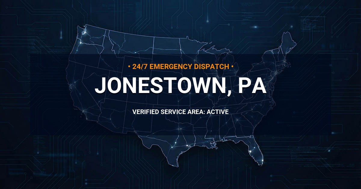 Emergency Plumbing Dispatch Map for Plumbing Services: Jonestown, PA