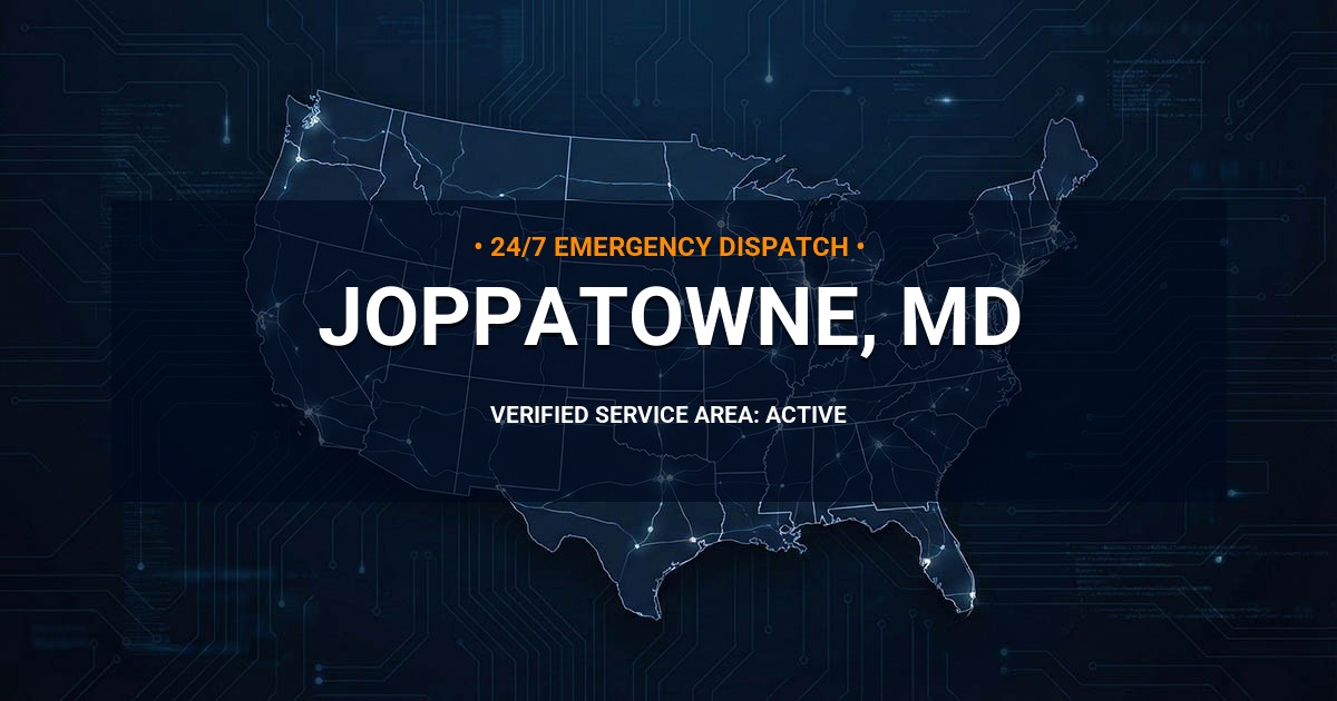 Emergency Plumbing Dispatch Map for Plumbing Services: Joppatowne, MD