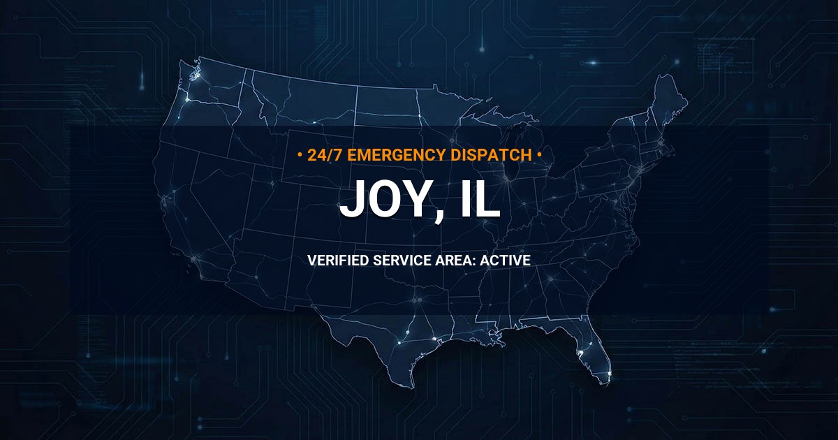 Emergency Plumbing Dispatch Map for Plumbing Services: Joy, IL