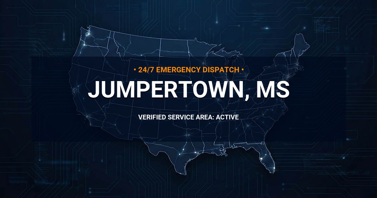 Emergency Plumbing Dispatch Map for Plumbing Services: Jumpertown, MS