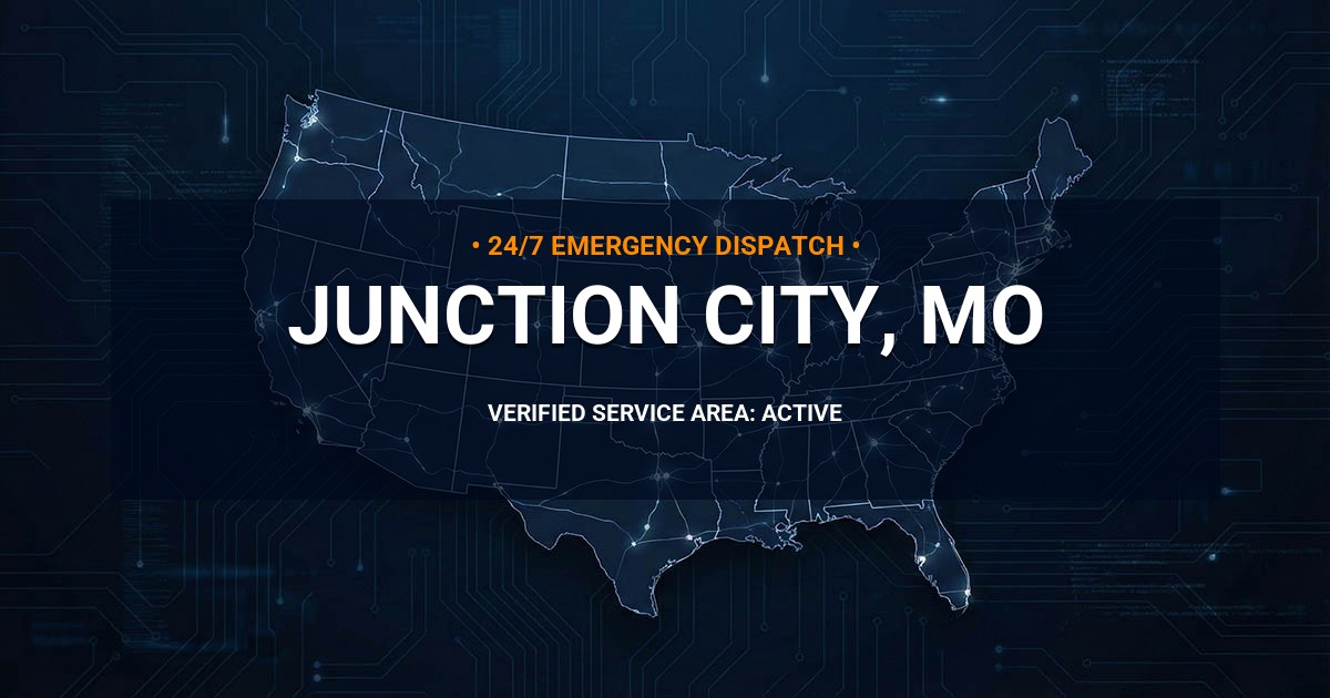 Emergency Plumbing Dispatch Map for Plumbing Services: Junction City, MO