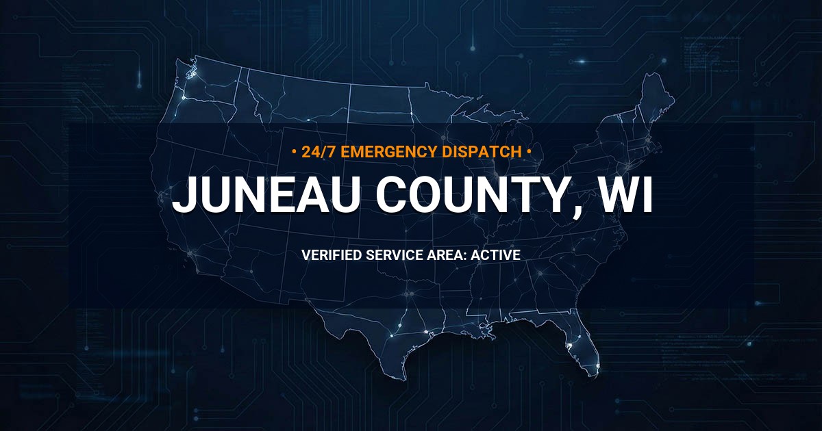 Emergency Plumbing Dispatch Map for Juneau County Plumbing Logistics