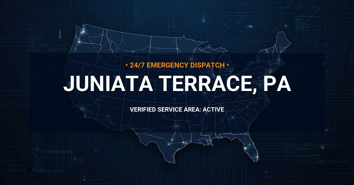 Emergency Plumbing Dispatch Map for Plumbing Services: Juniata Terrace, PA