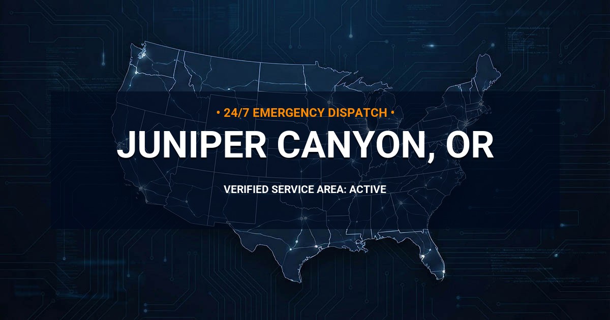 Emergency Plumbing Dispatch Map for Plumbing Services: Juniper Canyon, OR