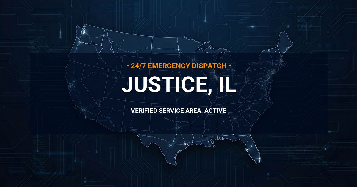 Emergency Plumbing Dispatch Map for Plumbing Services: Justice, IL