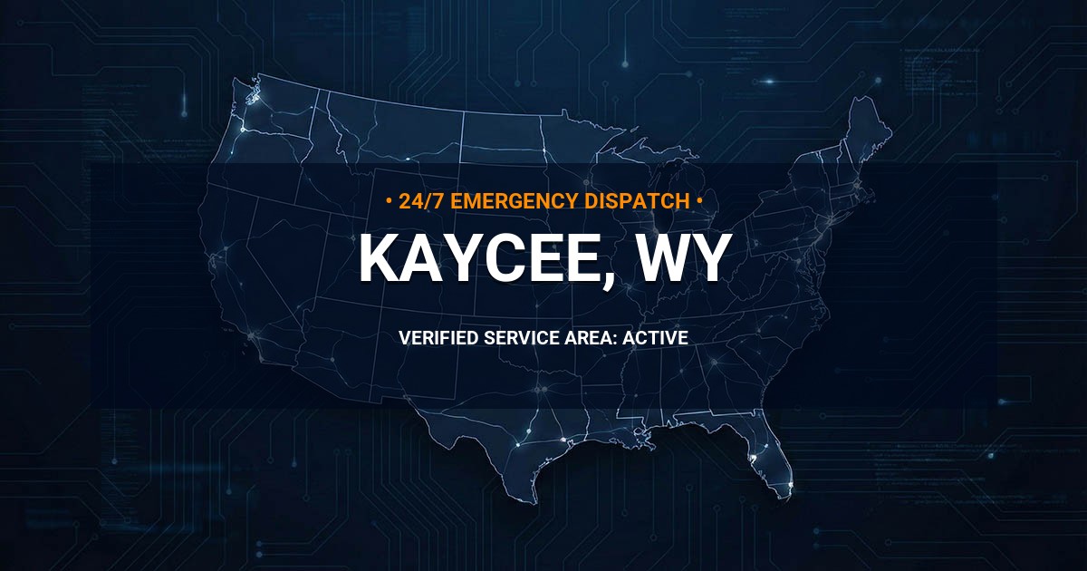 Emergency Plumbing Dispatch Map for Plumbing Services: Kaycee, WY