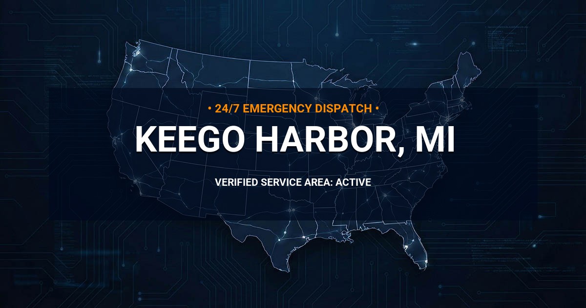 Emergency Plumbing Dispatch Map for Plumbing Services: Keego Harbor, MI